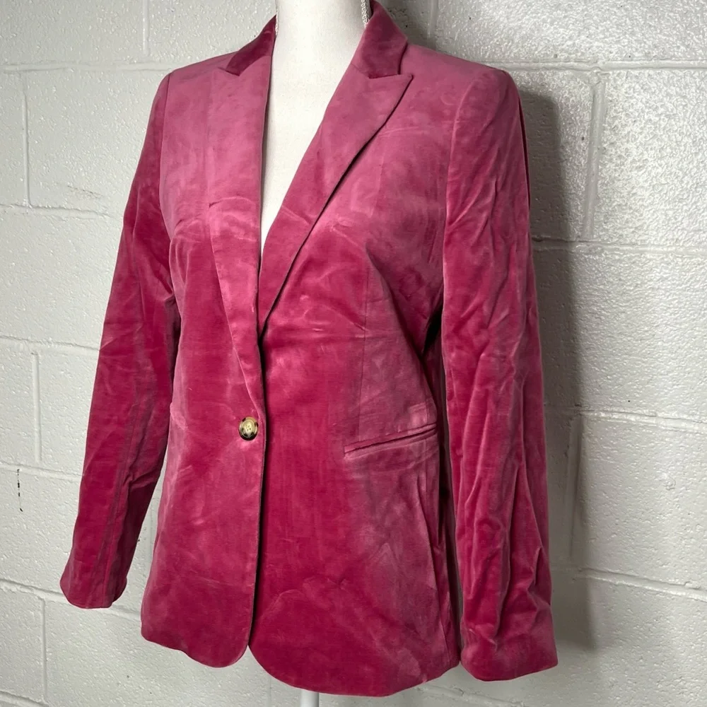 J. Crew Parke Blazer Pink Velvet Size 6 - Picture 6 of 16